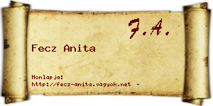 Fecz Anita névjegykártya